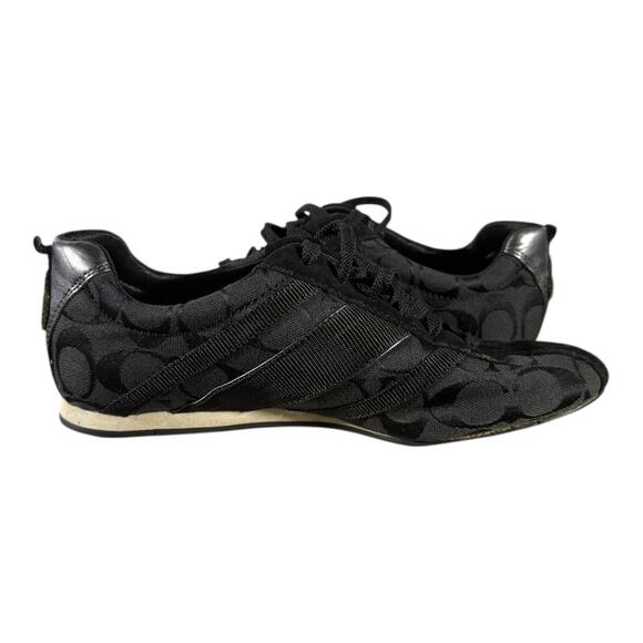 Coach Henrietta Signature C Monogram Sneakers Black Jacquard Leather Women’s 8B - Picture 7 of 8